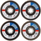 Bosch X431 - Set discuri lamelare 125x22.2 mm profil convex 4 bucati