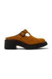 Camper papuci din piele Milah femei, culoarea maro, cu toc drept, K201730-002
