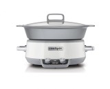 Cumpara ieftin Slow cooker Crockpot, digital, vas compatibil cu foc si inductie, 6L, Otel inoxidabil, alb [CSC027X] - RESIGILAT, Crock-Pot