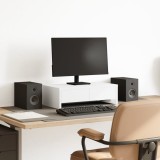 VidaXL Suport monitor cu sertare, alb, 50x27x15 cm, lemn prelucrat