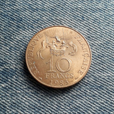 3o - ( ͡~ ͜ʖ ͡°) 10 Francs 1983 Franta / Cucerirea spatiului / moneda aniversara