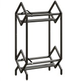 HOMCOM Organizator CD-uri pentru 50 CD-uri, Organizator Viniluri 2 Niveluri din Metal pentru DVD-uri, Cărți, Albume, Negru | Aosom Romania
