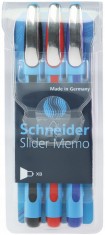 Pix Schneider Slider Memo Xb, Rubber Grip, Accesorii Metalice, 3 Culori/set - (n, R, A) foto