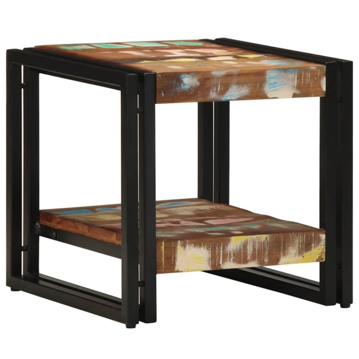 vidaXL Masă de cafea Multicolour 40 x 40 x 38 cm Lemn masiv reciclat 4102726