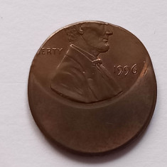 SUA , 1 Cent Lincoln USA 1996 , eroare, foarte rara