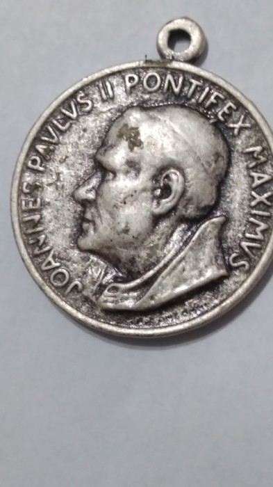 MEDALIE 3 ,2 CM ARGINT JOANNES PAULUS II PONTIFEX MAXIMUS
