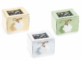 Cumpara ieftin Set 3 cutii pliculete ceai sticla lemn multicolor vintage 3 x 10 x 9,5 x 7 H