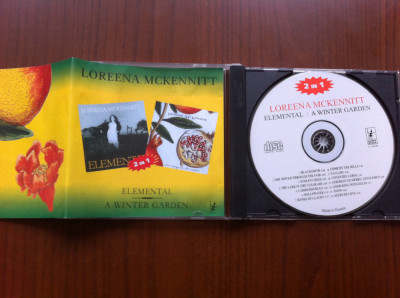 loreena mckennitt elemental 1985 / a winter garden 1995 cd disc muzica folk VG+ foto