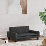 VidaXL Pat de c&acirc;ini, negru, 70x45x30 cm, piele ecologică
