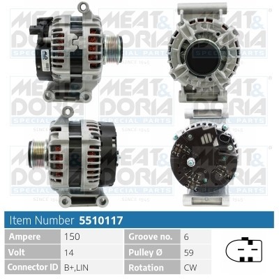 MEAT &amp;amp; DORIA 5510117 Generator / Alternator foto