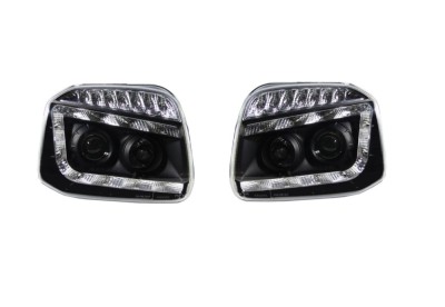 Set faruri tuning SUZUKI JIMNY (FJ), 09.1998-12.2018, dynamic indicator; H1+H3; crom, fumuriu; TUNING; halogen, foto