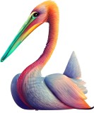 Cumpara ieftin Sticker decorativ, Pelican, Multicolor, 72 cm, 1260STK