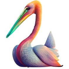 Sticker decorativ, Pelican, Multicolor, 72 cm, 1260STK