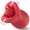 Vibrator Seductive Lips 3 in 1, Vibrating, Licking, Biting, Silicon, USB Magnetic, Rosu, 9 cm, Guilty Toys