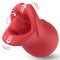 Vibrator Seductive Lips 3 in 1, Vibrating, Licking, Biting, Silicon, USB Magnetic, Rosu, 9 cm, Guilty Toys