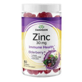 Zinc Gummies Elderberry 15 miligrame 60 Gummies Fructe de Soc Swanson