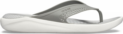 Slapi Crocs LiteRide Flip Gri - Smoke/White foto