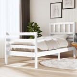 VidaXL Cadru de pat, alb, 90x200 cm, lemn masiv