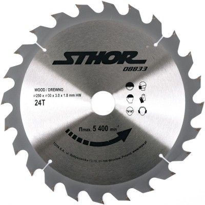 STHOR Disc pentru taiat lemn 250x30x3x1.8mm, 24T foto