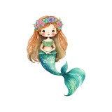 Sticker decorativ Sirena, Verde, 75 cm, 3508ST