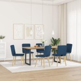VidaXL Scaune de sufragerie, 6 buc., albastru, material textil