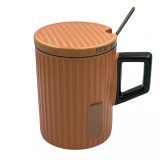 Cumpara ieftin Cana Ceramica cu capac si lingurita, FOCUS, 400ml