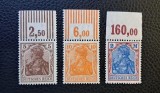 Germania Weimar (1920&ndash;1921) "Germania" 5Pf, 10Pf &amp; 2Mark cu Margine Superioară(2,50, 6,00 &amp; 160,00) (MH / Neștampilat cu șarnieră) BN1
