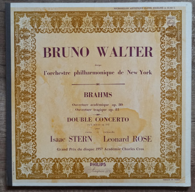 Brahms, Ouverture, Bruno Walter l&amp;#039;orchestre Phillarmonique New York// disc vinil foto