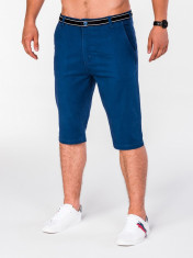 Pantaloni scurti pentru barbati, albastru, casual, model de vara, slim fit, buzunare laterale - P402 foto