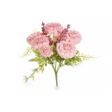 Cumpara ieftin Buchet flori artificiale roz pudrat verzi 30 cm