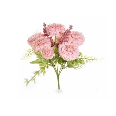 Buchet flori artificiale roz pudrat verzi 30 cm