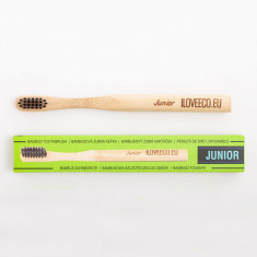 Periuta de dinti din bambus, pentru copii, Junior, peri foarte moi Iloveeco foto