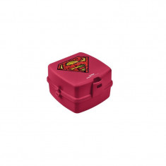 Cutie pentru sandwich de copii Superman plastic rosu 15x14x9 cm Tuffex