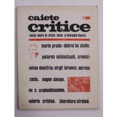 CAIETE CRITICE - REVISTA LUNARA DE CRITICA , TEORIE SI INFORMATIE LITERARA , NR. 1 / 1990