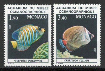 Monaco 1986 Mi 1766/67 MNH - Pesti din Acvariul Muzeului Oceanografic foto