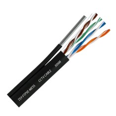Cablu FTP autoportant, cat 5E, CUPRU 100%, 305m, negru TSY-FTP5E-MESS foto