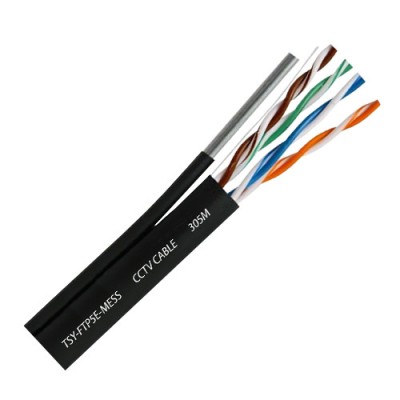Cablu FTP autoportant, cat 5E, CUPRU 100%, 305m, negru TSY-FTP5E-MESS foto
