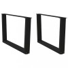VidaXL Picioare pentru măsuță de cafea &icirc;n formă de V, 2 buc., negru, 70x(42-43,3) cm, oțel