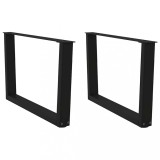 VidaXL Picioare pentru măsuță de cafea &icirc;n formă de V, 2 buc., negru, 70x(42-43,3) cm, oțel
