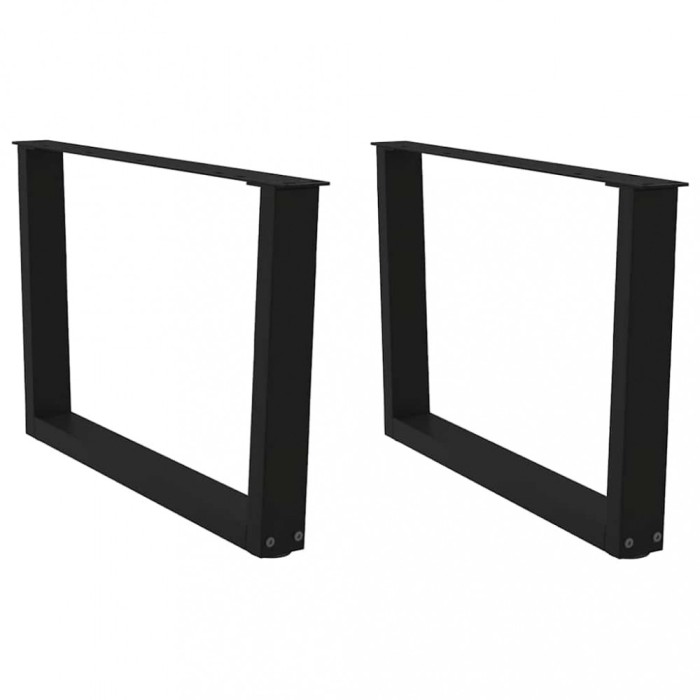 vidaXL Picioare pentru măsuță de cafea &icirc;n formă de V, 2 buc., negru, 70x(42-43,3) cm, oțel