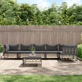 Cumpara ieftin Set mobilier de grădină cu perne, 7 piese, antracit, poliratan