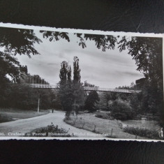 Craiova - Parcul Romanescu, Podul suspendat - vedere interbelica necirculata