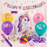 Set Party cu Piniata Unicorn, 52 Accesorii, Multicolor, CMCLASS