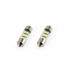 Set becuri auto cu LED sofit C5W 9 SMD 31mm Alb 12V AVX-AM01089