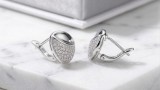 Cumpara ieftin Cercei Asimetrici din Argint 925 cu Design Val si Pave de Zirconii