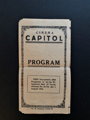 Program Cinema CAPITOL 1942 foto