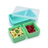 Cutie Pranz Bento Melii 700ml, 2 Compartimente Detasabile, Silicon Alimentar, Mint Blue