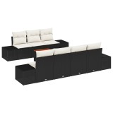 VidaXL Set Canapele Grădină 8 pcs Negru, alb 55 x 55 x 37 cm
