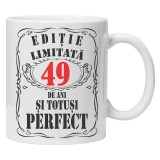 Cana alba personalizata &quot;editie limitata&quot;, 49 ani, INOVATIX&reg;️. 330ml