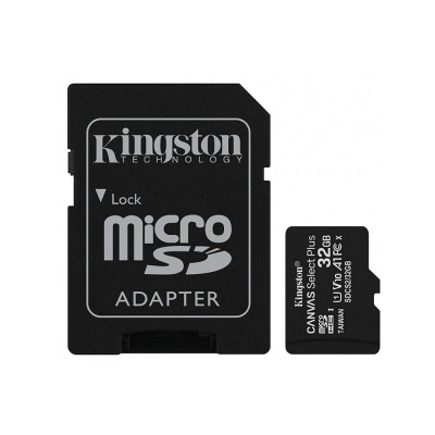 Kingston - Memory Card Canvas Select Plus (SDCS2/32GB) - Android A1 MicroSDHC, with Adapter, 32GB, Class 10/UHS-1 U1 - Black foto